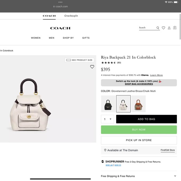 NWT Coach Riya Backpack 21 In Colorblock - Picture 13 of 14